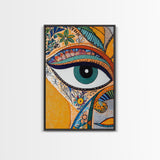 Madhubani Wall Art, Framed Canvas Print, Madhubani Style Decor, Madhubani Painting