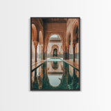 Reflection Pool Framed Canvas Print, Moroccon Wall Art