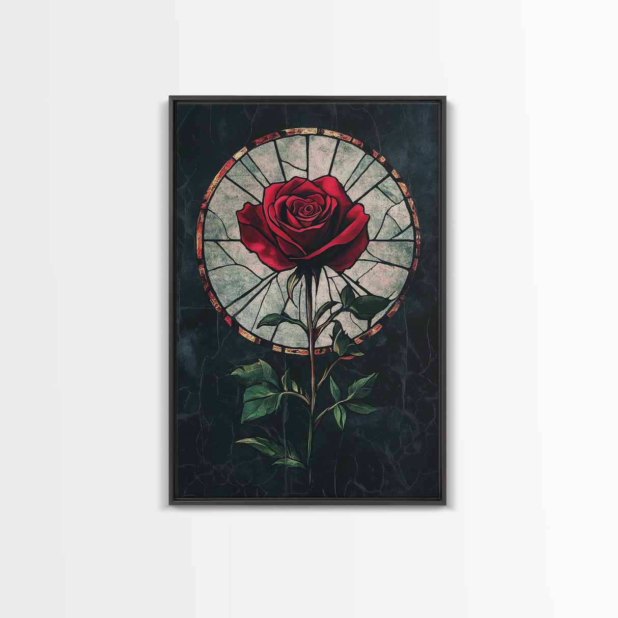 Rose Painting Print, Wood Framed Canvas Print, Beautiful Rose Painting Abstract Wall Art, Minimalist Floral Decor, Flowers Print, Floral Wall Art