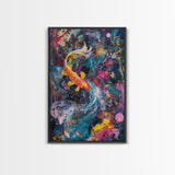 Abstract Koi Fish Painting Print, Wabi Sabi Home Decor, Gift Idea, Housewarming Gift Idea, Colorful Koi Fish Art Print