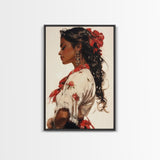 Mexican Art Canvas Print, Romantic Wall Art, Latino Art, Mexicano Wall Art, Tejano Decor, Chicano Painting Wall Art