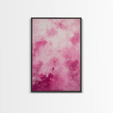 Wall Art Print Preppy Decor, Framed Canvas Print, Abstract Pink Clouds Painting, Girl's Dorm Room Wall Decor, Apartment Decor Gift Idea