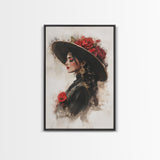 Mexicano Wall Art Framed Canvas Print, Female Matador, Chicano Wall Art, Chicano Painting