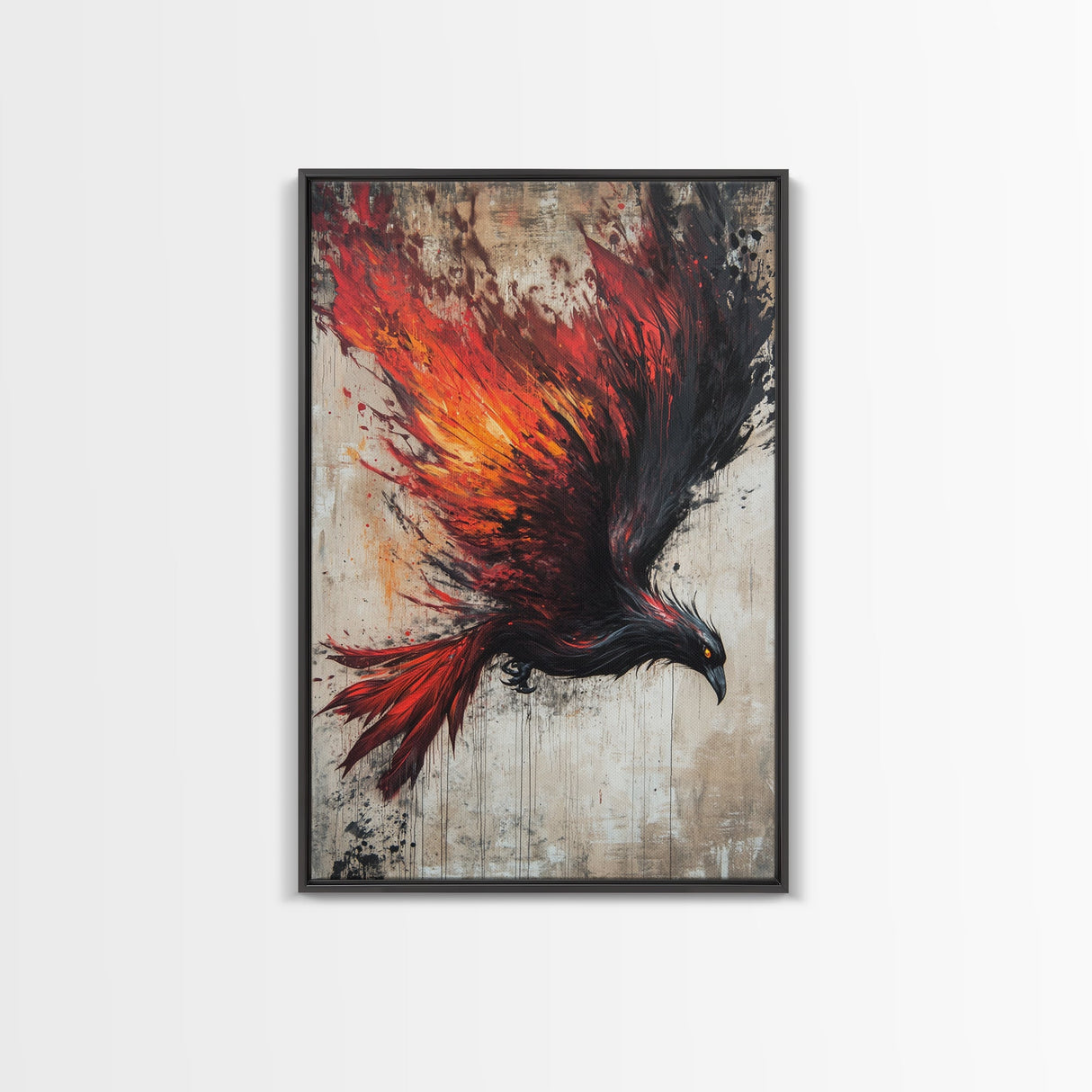 Graffiti Phoenix Canvas Print, Phoenix Painting, Grunge Punk Art, Office Decor, Man Cave Wall Art, Office Decor For Men, Gift For Him