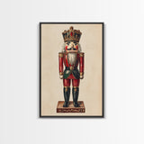 Sketch of a Nutcracker Canvas Print - Framed Canvas - Minimalist Christmas Art - Boho Christmas Art - Rustic Christmas Art