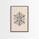 Snowflake Canvas Print - Framed Canvas - Minimalist Christmas Art - Boho Christmas Art - Rustic Christmas Art - Winter Decor - Winter Art