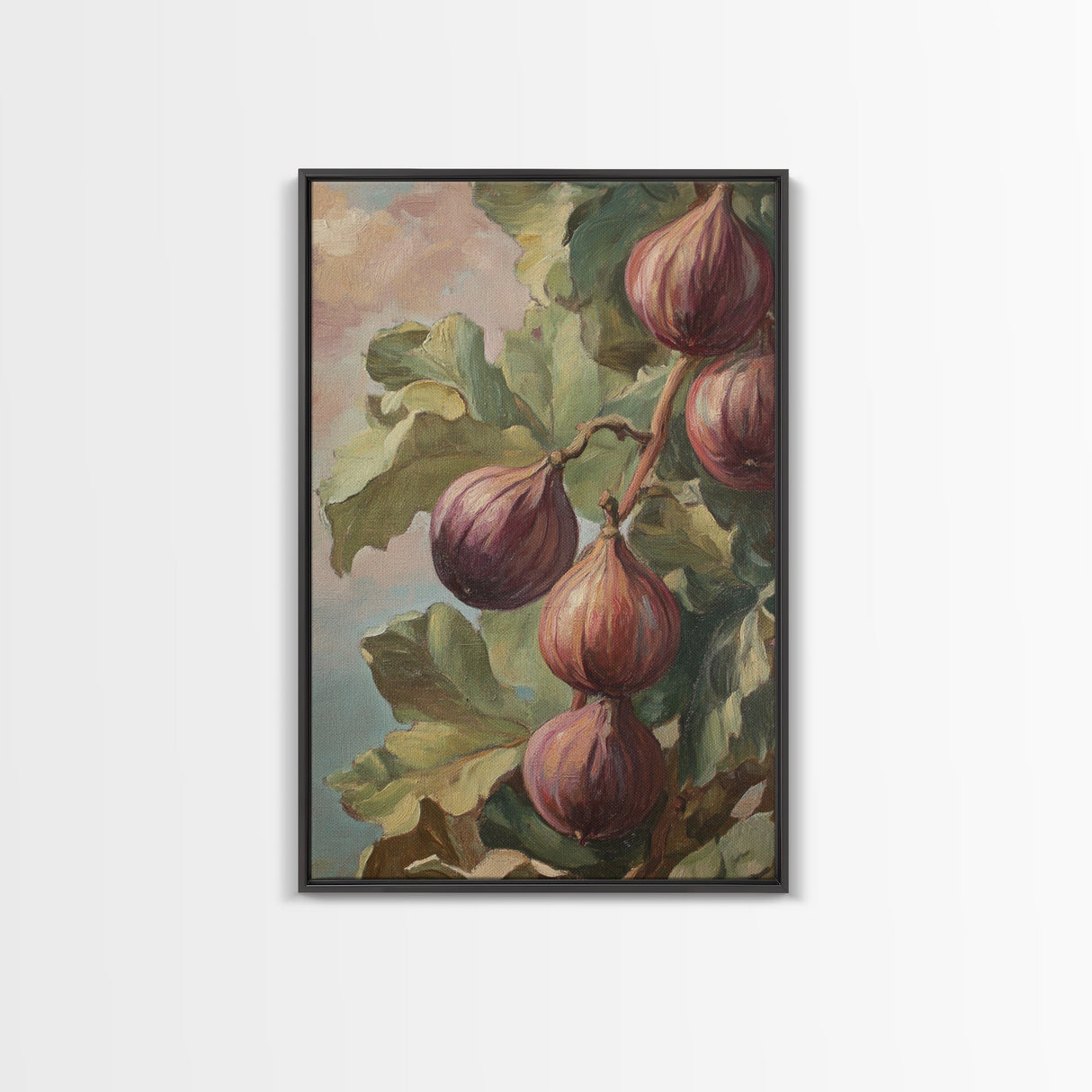 Figs On The Vine Framed Canvas Print - Kitchen Wall Art - Figs Painting