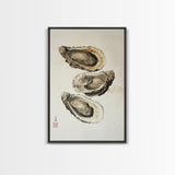 Wabi Sabi Oyster Pearl Watercolor Painting Print, Coastal Art, Gift For Her Or Him, Japanese style Artwork, Oyster Shell Painting, Oyster Art