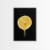 Lemons Oil Painting Print, Vintage Still Life of a Lemon, Antique Fruit Art Print, Still Life Wall Art, Lemon Painting, Framed Canvas Print