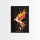 Graffiti Punk Art, Phoenix In Flames, Retribution, Framed Canvas Print, The Phoenix, Framed Wall Art, Original Painting Phoenix