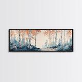 Original Birch Forest Oil Painting Print, Birch Tree Art, Birch Tree Painting, Panoramic Wall Art, Centerpiece Art, Statement Piece Art, Custom Art