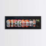 Panoramic Extra Wide Kitchen Wall Art, Sushi Painting Tuna Roll Painting, Modern Art for Kitchen, Kitchen Painting, Dining Room Decor