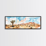 Desert Landscape Painting Print, Pueblo Style Home Decor, Southwestern Farmhouse Painting of Joshua Tree California, Minimalist Decor
