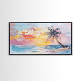 Nautical Seascapes Oil Painting Canvas Print, Nautical Landscape Painting, Beach house or Lake house art, Above Sofa Art, Sunset Painting