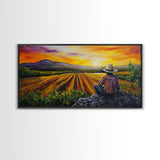 Chicano Wall Art - Mexicano Ranchero Oil Painting Print - Framed Canvas Print - Mexican Culture Art - Wood Framed Wall Art - Chicano Decor