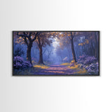 The Path Through The Forest, Framed Canvas Print, Fantasy Landscape Painting, Wood Framed Home Decor, Above Sofa Living Room Wall Art