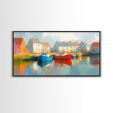 Retro Nantucket Wall Art Framed Canvas Print | Nantucket Oil Painting | Nantucket Decor | Nautical Wall Art | Seascape Painting