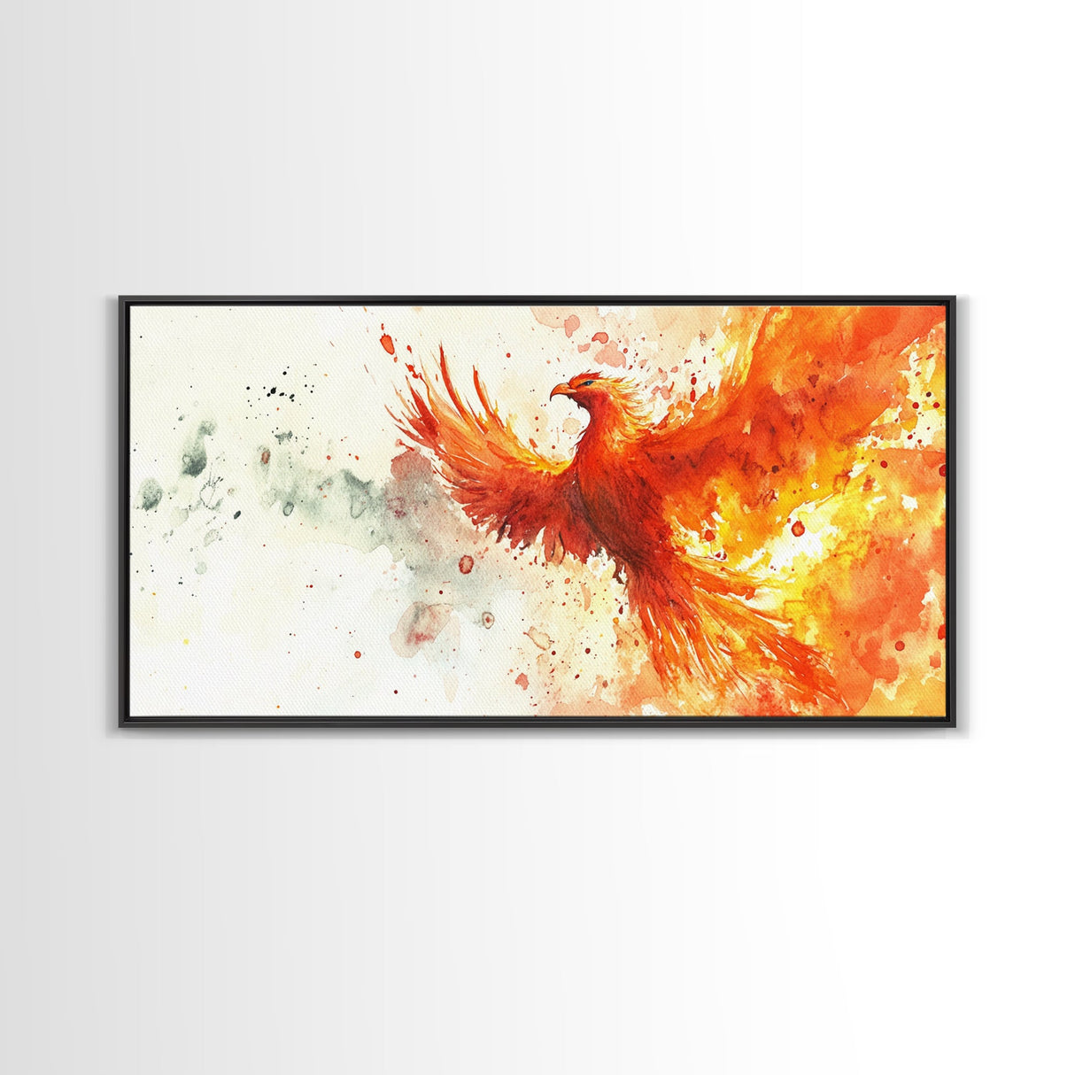 The Phoenix - Watercolor Painting Canvas Print - Phoenix Wall Art