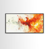 The Phoenix - Watercolor Painting Canvas Print - Phoenix Wall Art