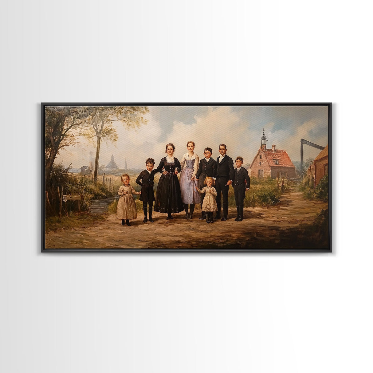 Dutch Family Painting Canvas Print, Funky Wall Art, Dutch Family Wall, Dutch Style Art