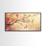 Original Floral Exquisite Canvas Wall Art, Cherry Blossoms, Wabi Sabi Decor, Boho Home Decor, Boho painting, Original Painting Print