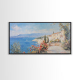 Oil painting Print of an Italian Seaside Village, Framed Canvas Print, Italian Seaside, Italy Painting, Travel Gift Idea, Vacation Gift