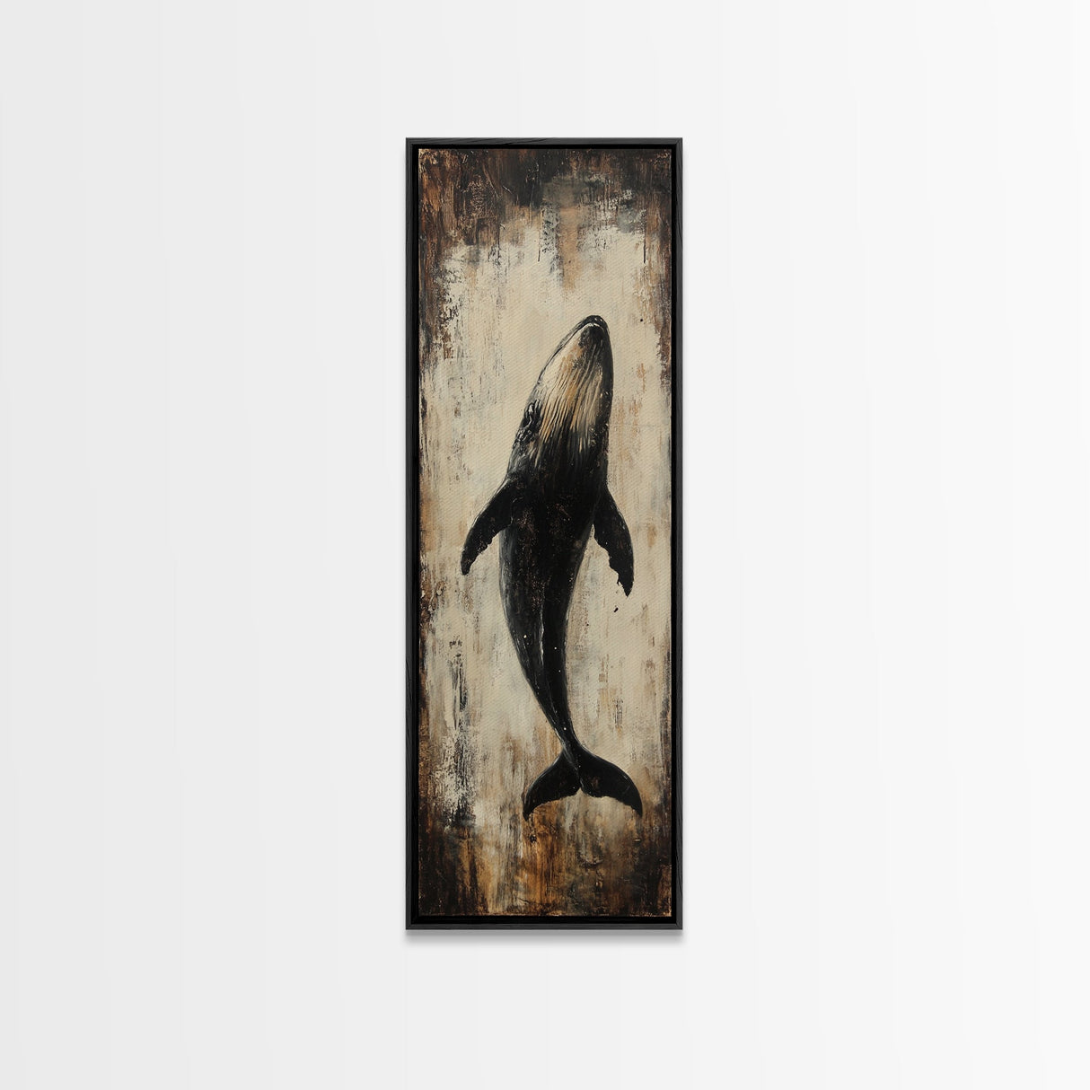 Majestic Whale Painting Framed Canvas Print, Nautical Wall Art, Coastal Decor Living Room Art, Rustic Decor Gift Idea Christmas