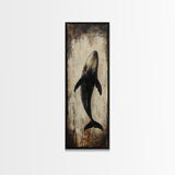 Majestic Whale Painting Framed Canvas Print, Nautical Wall Art, Coastal Decor Living Room Art, Rustic Decor Gift Idea Christmas