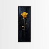 Golden Rose Painting Framed Canvas Print Elegant Art Nouveau Flower Decor, Rose Painting, Yellow Flower Canvas, Living Room Botanical Prints