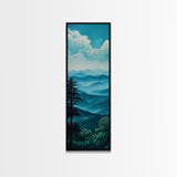 Bright Morning Mountains Framed Canvas Print Serene Nature Landscape Art, Blue and Green Wall Art, Smoky Mountain Art, Living Room Decor, Above Sofa Art