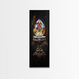 Faceted Crystal on Pedestal Canvas Print Gemstone Painting Sacred Geometry Art Original Artwork Above Couch Decor