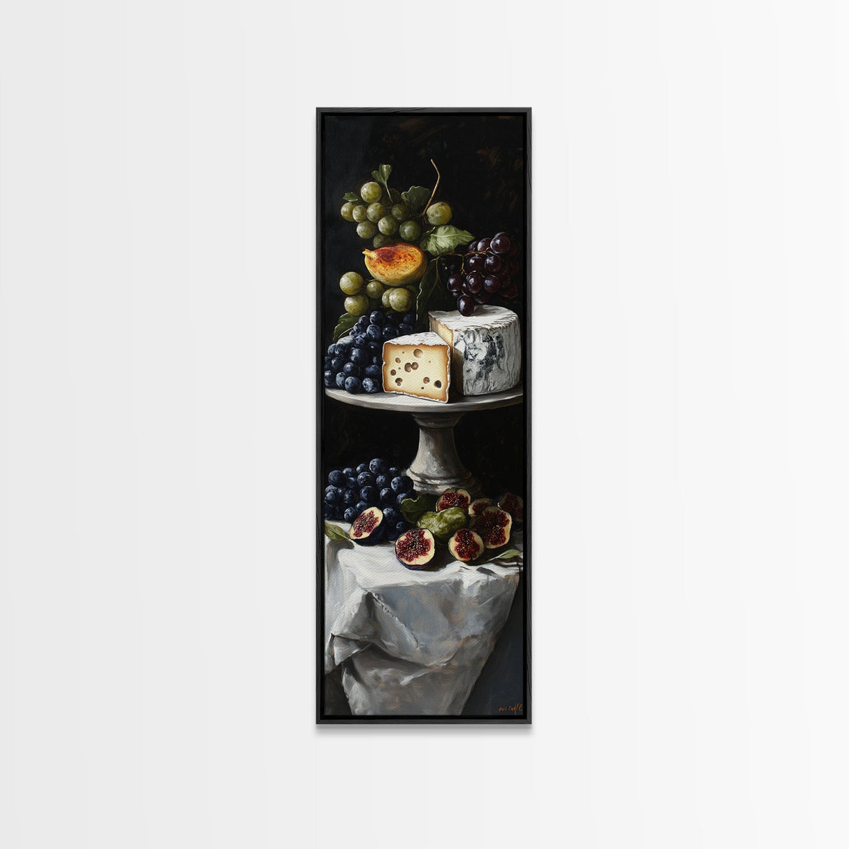 Canvas Print Cheese Platter with Grapes Art Farmhouse Wall Art Food Review Kitchen Decor Rustic Art