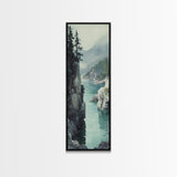 Framed Canvas Print Coastal Landscape Art Nautical Decor Tall Narrow Art Beach House Wall Art Perfect Above Couch Nautical Wall Art