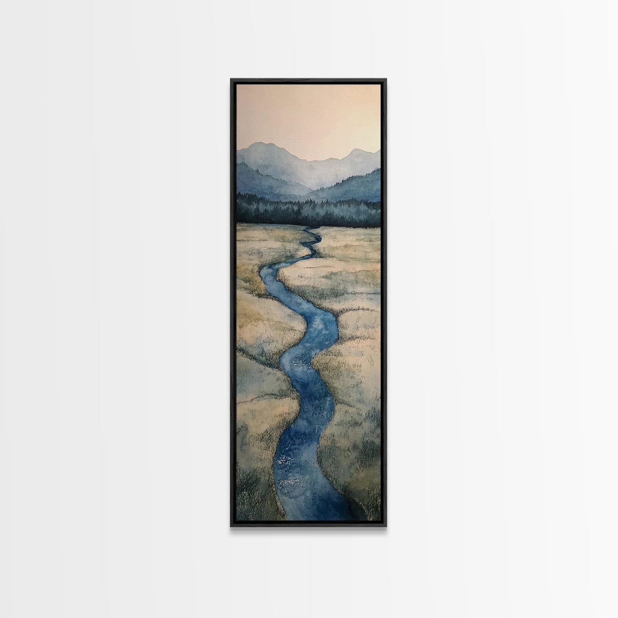 Framed Canvas Print Nature-Inspired Marsh Painting Landscape Painting Wabi Sabi Art Guest Room Art Rustic Decor Perfect Above Sofa Accent