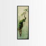 Framed Canvas Print Wabi Sabi Botanical Art Mossy Tree Artwork Unique Nature Decor Tall Skinny Art Wabi Sabi Wall Art Living Room Accent
