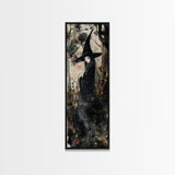 Enchanting Witch in Red Accents Painting - Framed Canvas Print for Gothic Wall Art, Witchy Decor, Halloween Gothic Art, Unique Wall Decor