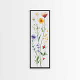 Boho Floral Botanical Print - Framed Canvas Print with Delicate Watercolor Wildflowers for Nature-Inspired Wall Art