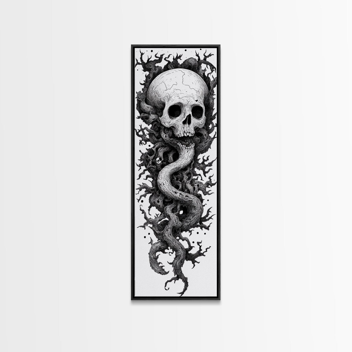 Cosmic Horror Wall Art Framed Canvas Print, Skull Art, Skull Painting Print, Skull Wall Art, Halloween Decor