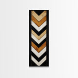 Retro Chevrons Wall Art - Framed Canvas Print - Mid Century Modern Wall Art - Unique Home Decor - Tall Narrow Art - Skinny Art