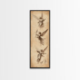 Guardian Angels Wall Art, Framed Canvas Print, Angel Painting, Angel Decor, Tall Skinny Art, Narrow Wall Art, Angelic Painting, Christmas Art