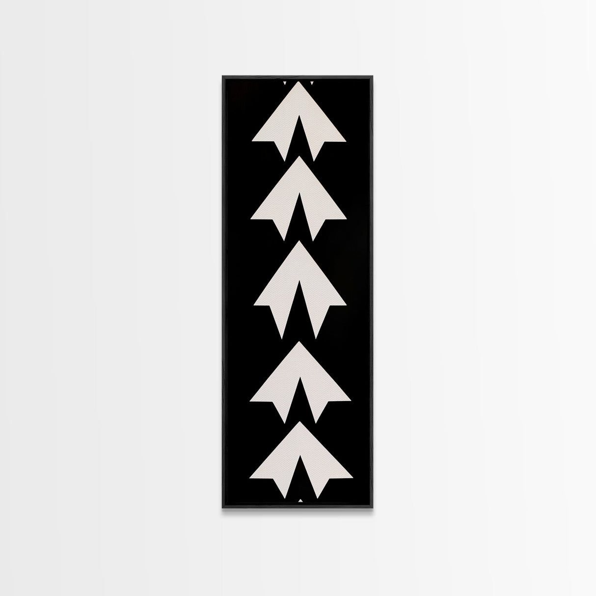Framed Canvas Print of Geometric Wall Art in Monochrome Style, Modern Abstract Art, Minimalist Decor, Black and White Wall Art, Above Bed Wall Art, Skinny Wall Art