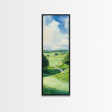 Scenic Golf Art Canvas Print Watercolor Farmhouse Art Above Sofa Wall Art Living Room Art Bedroom Art Vertical Wall Art Rustic Decor Gift