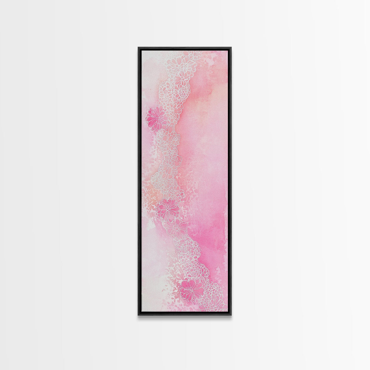 Pink Lace Canvas Print Light Pink Abstract Art Feminine Minimalist Bedroom Decor Vertical Wall Art Wabi Sabi Art Rustic Home Gift Idea