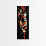 Abstract Horse Painting Framed Canvas Print Colorful Chicano Art Bold Moody Southwest Long Narrow Wall Art Bedroom or Living Room