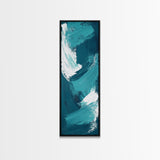 Oceanic Brushstroke Canvas Print in Teal and White, Abstract Art, Coastal Wall Art, Nautical Decor, Minimalist Art, Living Room Art