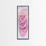Pastel Beads Canvas Print - Whimsical Tall Narrow Art, Pink Pearl Inspired Jewelry Painting, Vertical Art for Boho Bedroom