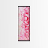 Pink Ribbons Canvas Print Abstract Feminine Wall Art Whimsical Vertical Decor Skinny Boho Gift Idea Light Pink Aesthetic