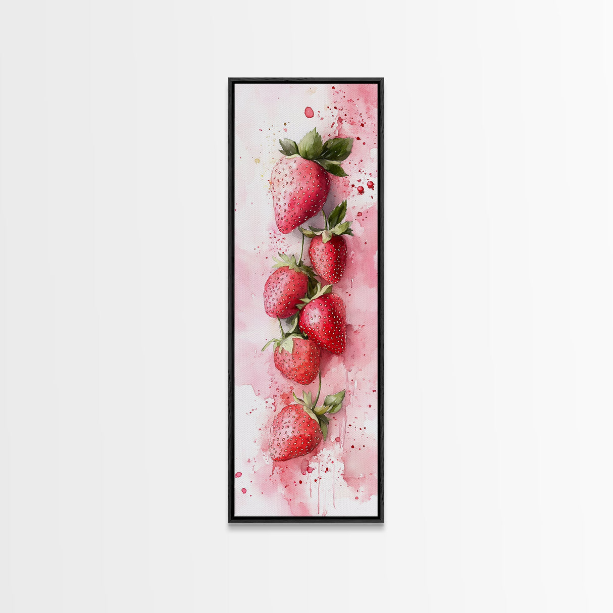 Vibrant Strawberry Art Framed Canvas Print Rustic Farmhouse Decor Fruit of the Spirit Wall Art Skinny Wall Art Kitchen Art Decor