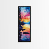Framed Canvas Print Sunset Reflection Lake Tahoe Art Coastal Decor Nautical Painting Rustic Wall Art Living Room Art Christmas Gift