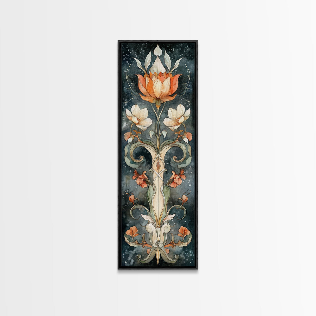Canvas Print Sacred Geometry Wall Art Botanical Prints Art Nouveau Style Rustic Decor Skinny Wall Art Guest Room Art Christmas Gift